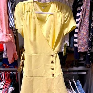 Gianna vino mini wrap dress bright yellow